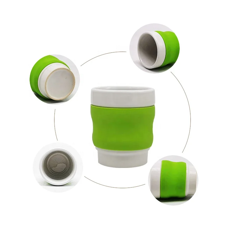Creative anti-ironing silicone mug Ceramic mug with silicone sleeve travel mug