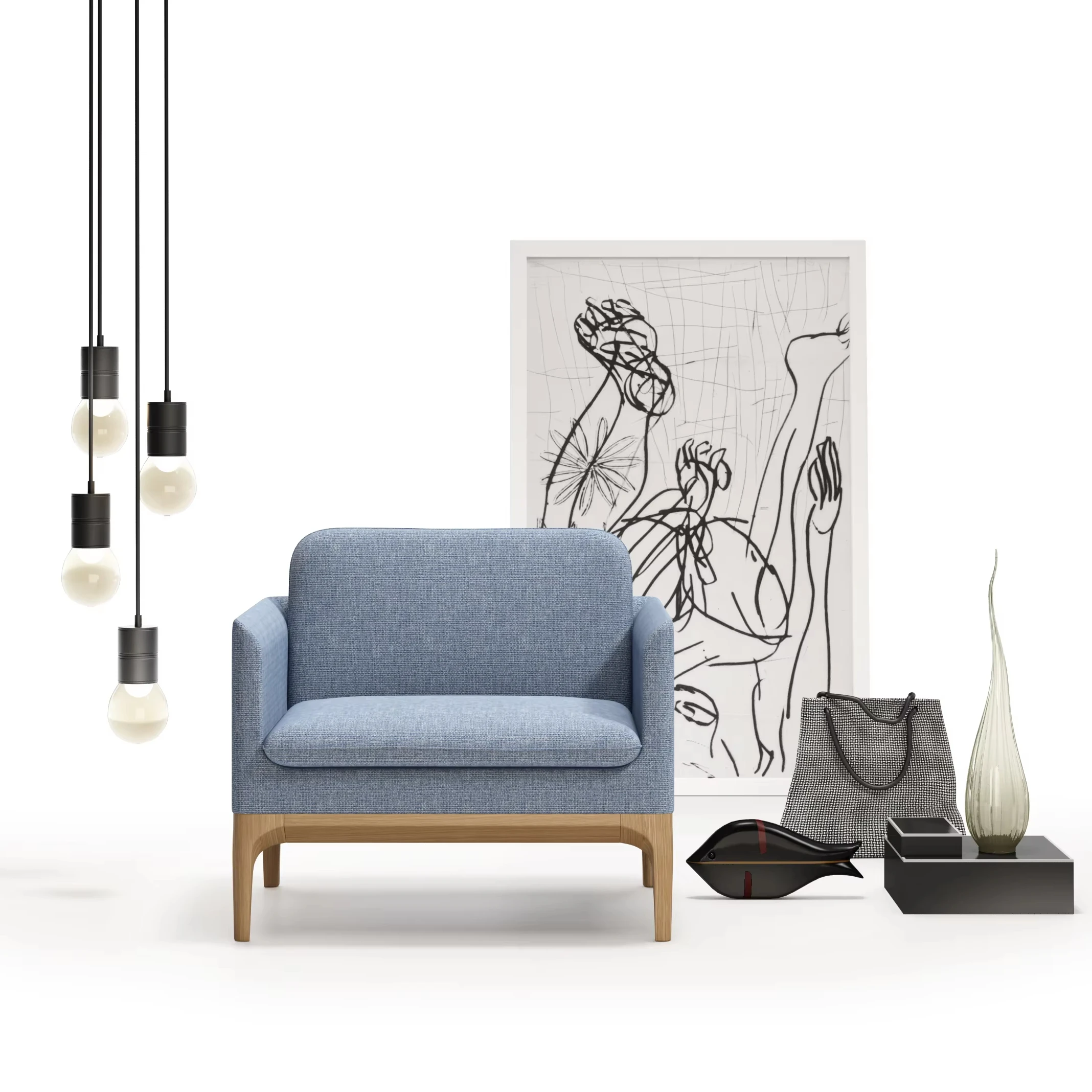 Бархатное кресло для гостиной