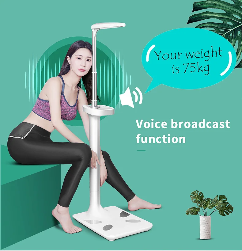 Smart body scale connection APP free SDK ultrasonic stadiometer height measuring stadiometer digital height and weight scale