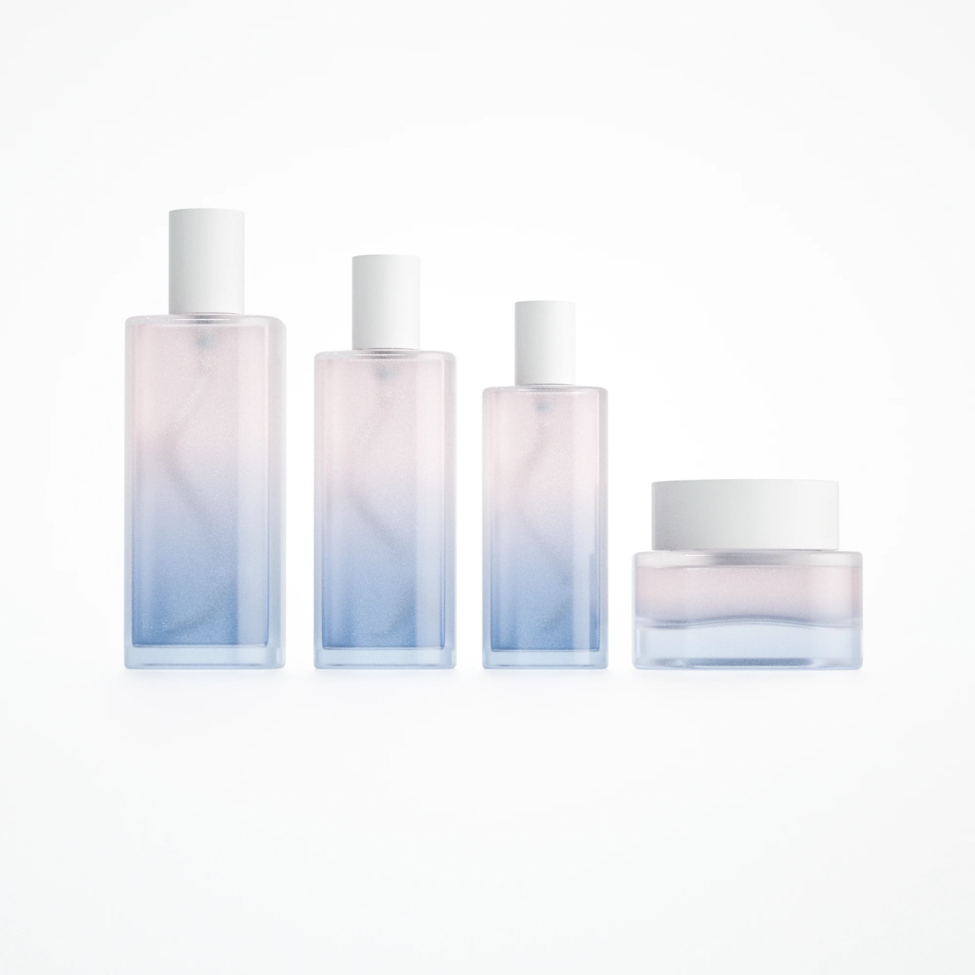 High quality 40g 40ml 80ml 120ml square glass jar lotion cosmetic pump bottle cosmetic set packaging