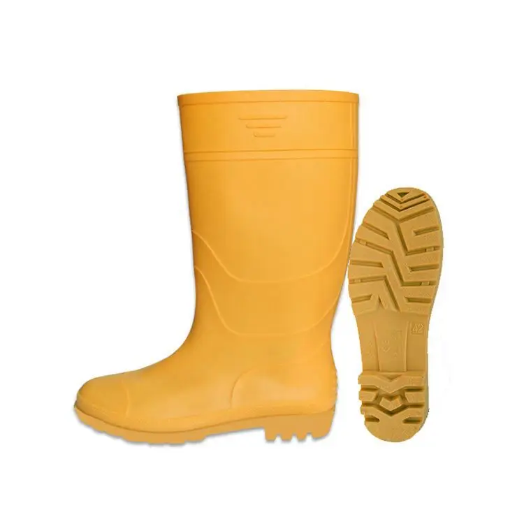 Waterproof antislip farm rain boots white golf rain boots beige raining boots for woman