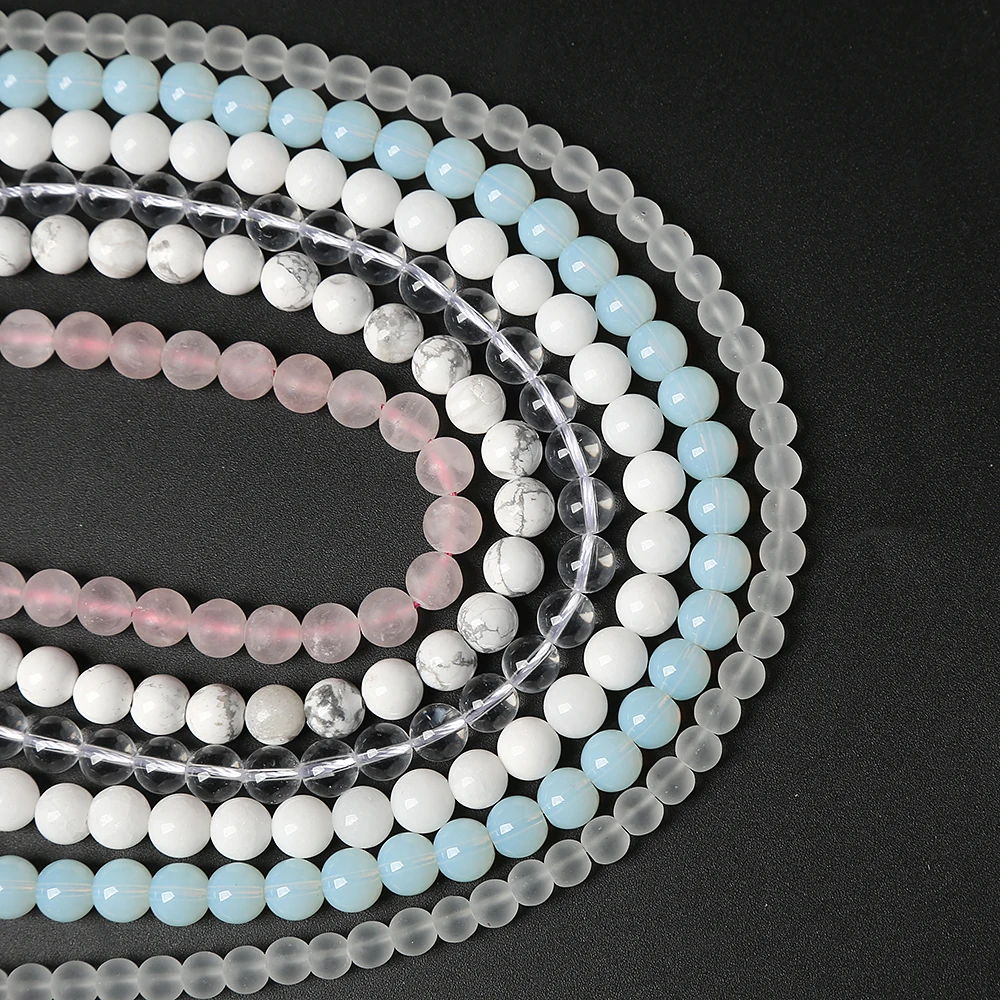Wholesale Stripped Agate White turquoise  pink spar Agate Powder Bead Loose Sardonyx Beads