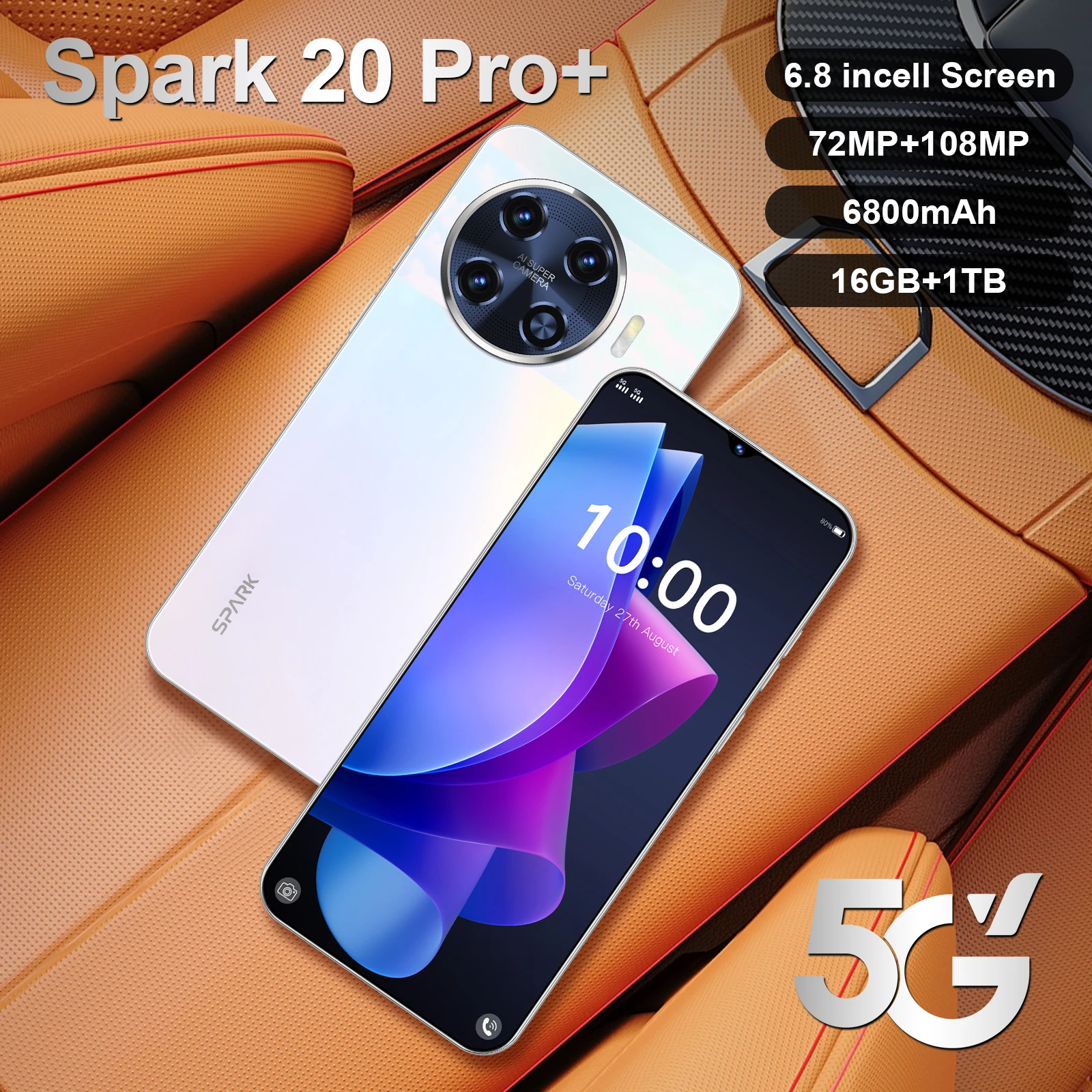 HX new 5G original unlocked smartphone Spark 20 Pro+16+512GB popular African phone Tecno 5G phone