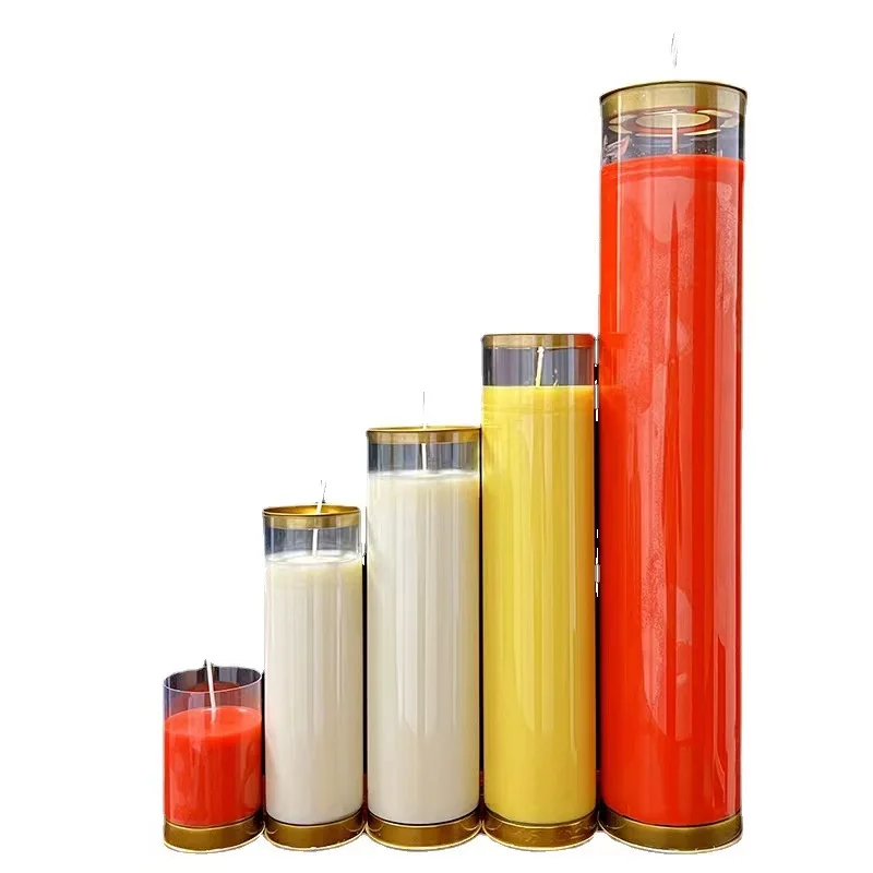 Custom colored 7 days spiritual prayer candle christian sublimation prayer-candles religious butter candles for buddhist prayers