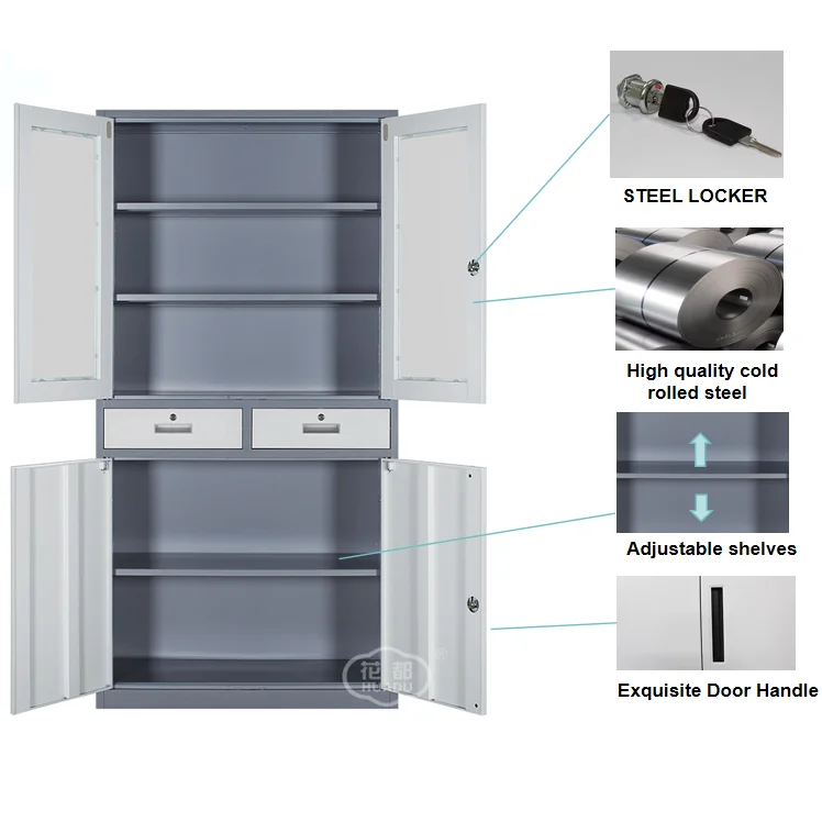 Wholesale high quality durable file cabinet 2door steel filing cabinet