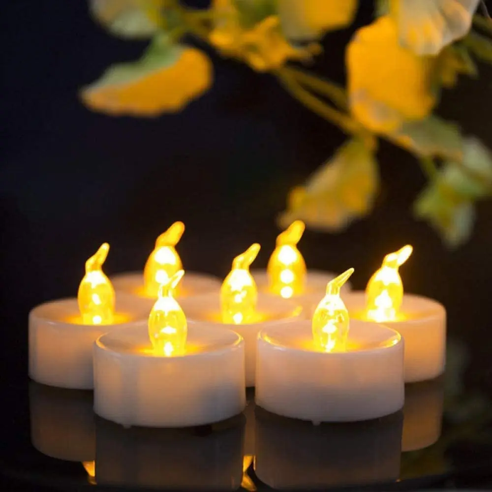 Wholesale Electric Flameless LED Tealight Candle yellow Flickering led candles Decorative Candle for Christmas wedding