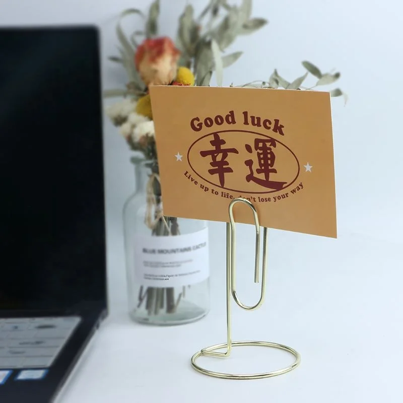 YS1222 Wholesale Paperclip Unique High Quality Desktop Office Decoration Place Name Note Card Holders Table Number Holder