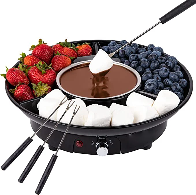 Electric Chocolate and Cheese Fondue Pot Set Chocolate Melting Pot