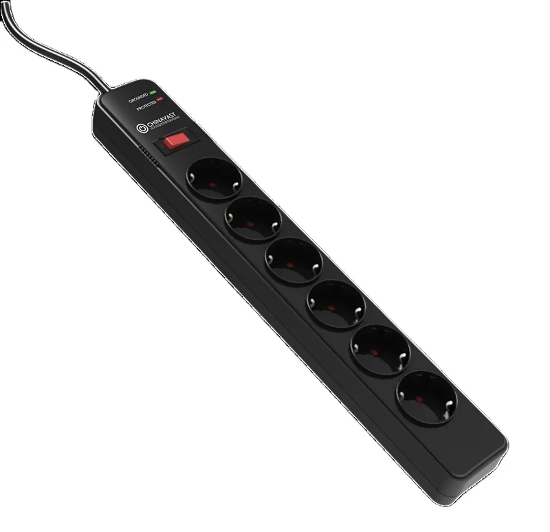 2022 Wholesales Power Cord Socket 5 Outlets Power Strip With 2 USB 1.5m Cable Extension Socket EU Plug
