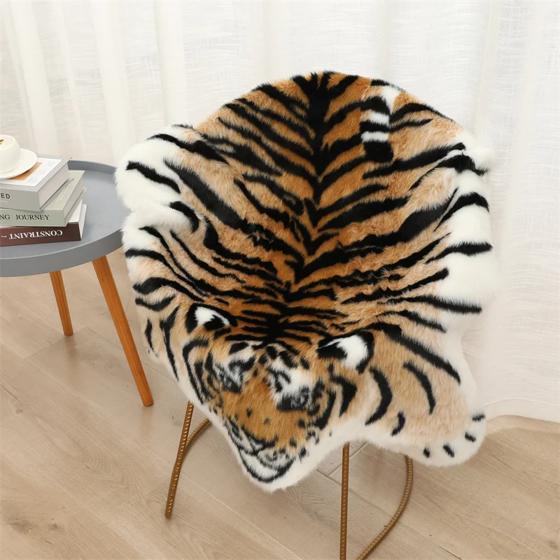 Tiger Rug Washable Carpet Bedroom Bedside Study Room Mat Home Floor Pad for Decoration