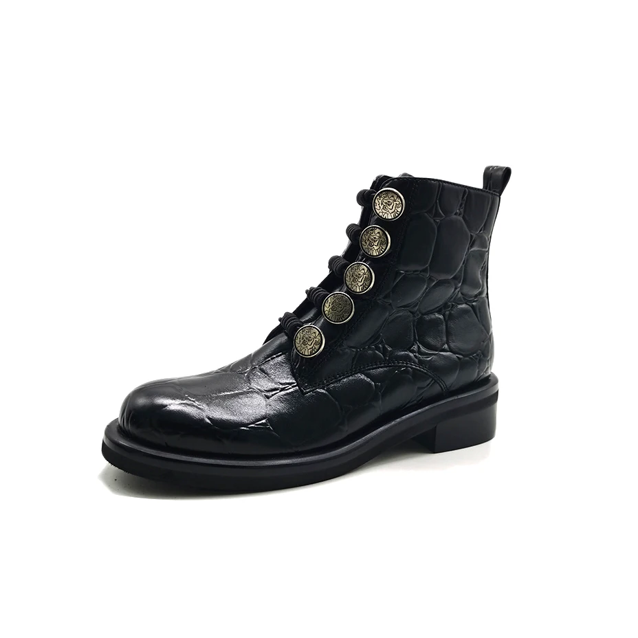 2021 Ladies Leather Winter Custom Zip Britith Style Outdoor Women Sexy Black Ankle Low Heel