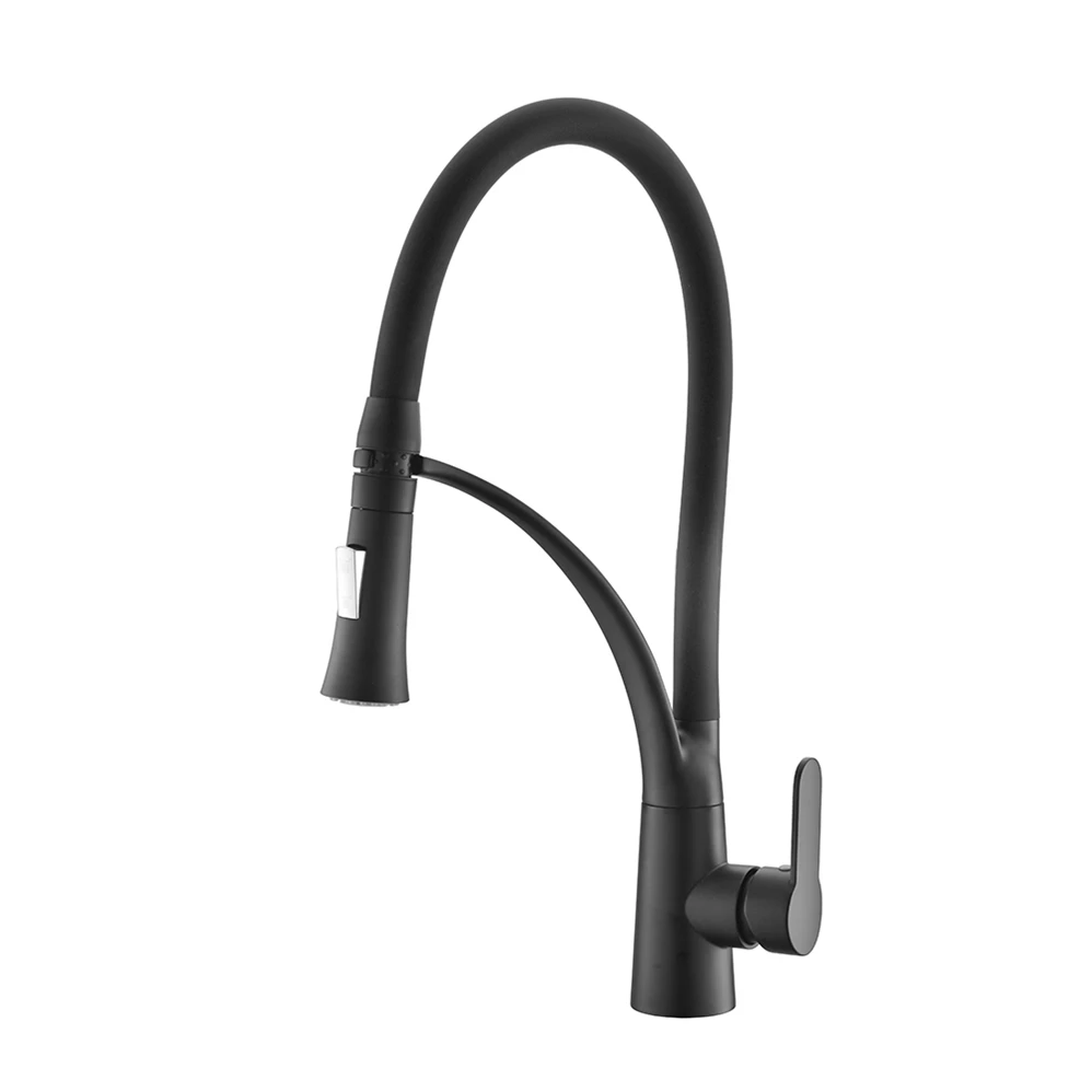 Modern Deck Mounted Hot and Cold Water Supply Single Handle Matt Black Finish Ceramic Cartridge Brass Kitchen Sink Faucet
