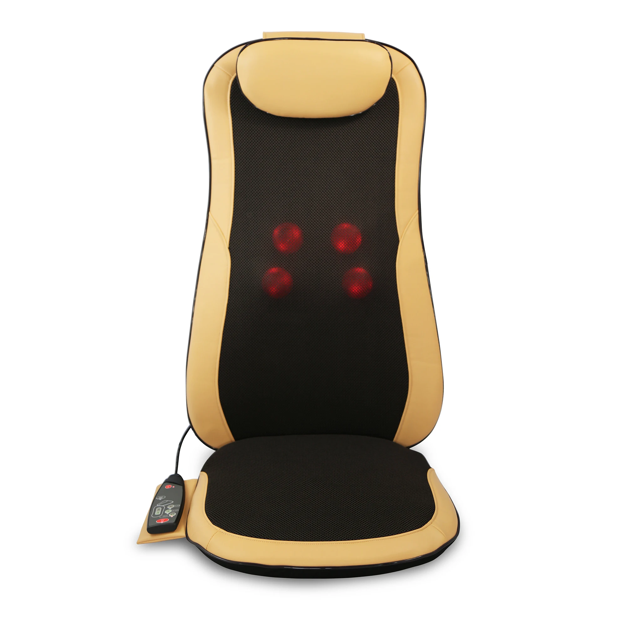 Bottom vibrating neck&back relax shiatsu massage cushion infrared heat