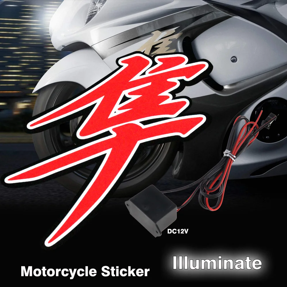 12V 3M Waterproof Motorbike Motorcycle Sticker EL Cold Light Glow Sticker for SUZUKI HAYABUSA GSXR1300 1999-2008-2019 GSX-R 1300