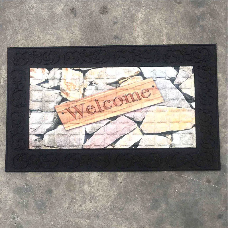 Wholesale Cheap Custom Mats Printed Cartoon Rubber Anti-slip Door Mat Carpet Outdoor Entrance Floor Mats