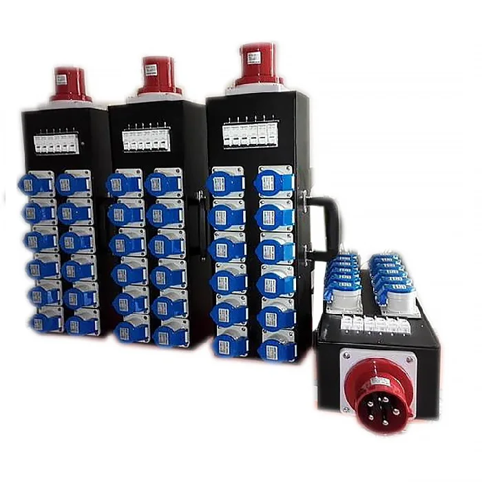 Outdoor use small power distribution box 16 amp distribution box with 32 amp power input and 16A 3pin connectors output