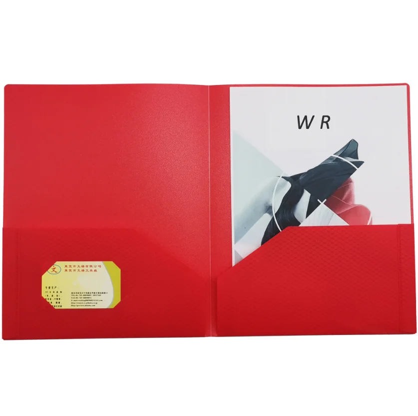 Custom PP Plastic Pockets File Folder for School Office Home Business 9.5*11.5 inch