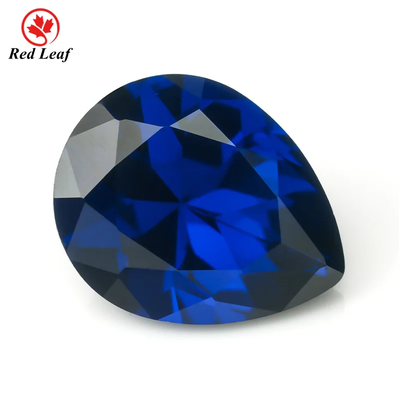 Redleaf Wholesale High Quality Synthetic Stone Spinel Stones 2*3mm To 8X10mm Deep Blue #113 Pear Cut For Fashion Jewel Design