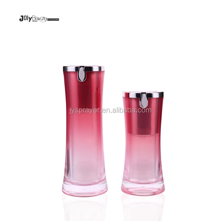 
New products skin care 100ml airless pump bottle acrylic cream jar for cosmetic packaging 