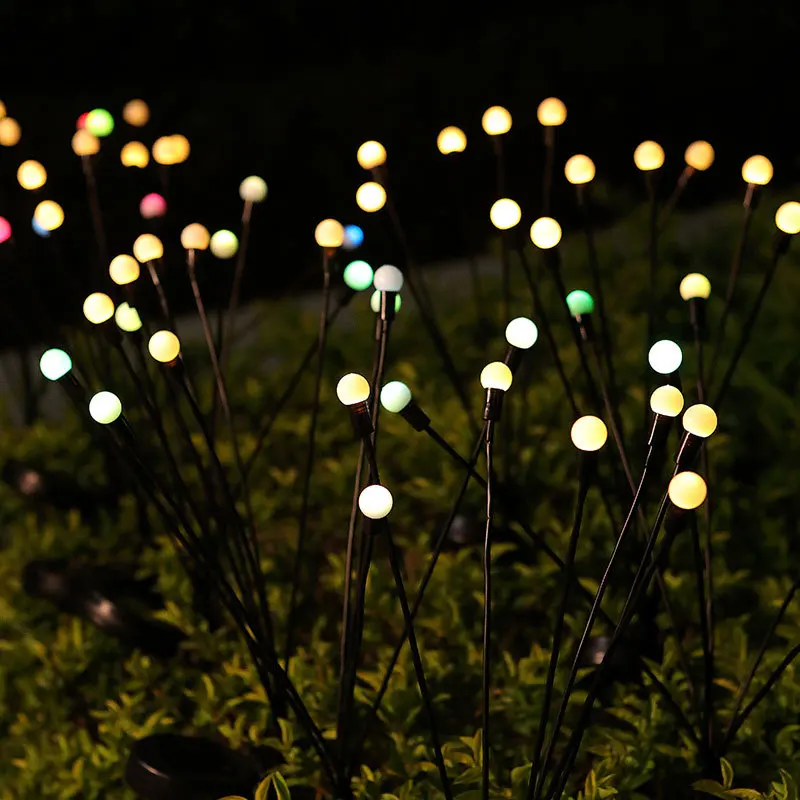 Garden Outdoor 6 8 10 Heads Firefly Lawn Lights Christmas Lights Solar Powered Starburst Swaying Landscape Lights