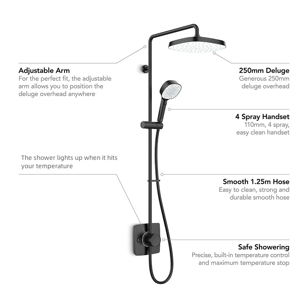 Professional Manufacture Cheap Wholesale Brushed Brass 3 Functions Round Thermostatic Shower Set