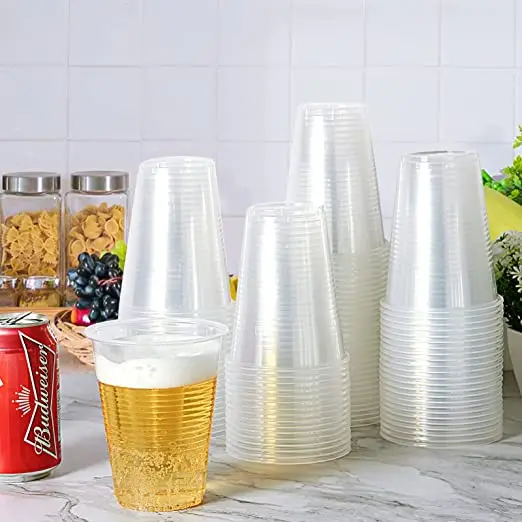 Transparent Hot and Cold Disposable 12oz Clear Party pp Plastic Drinking Cups  for Coffee Water Juice Soda Milk