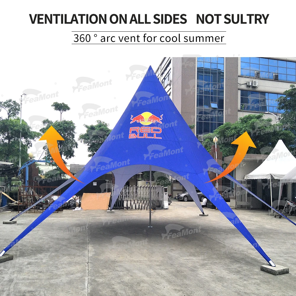 FEAMONT Outdoor 12m PVC aluminum pole spider star shaped tent for sports events