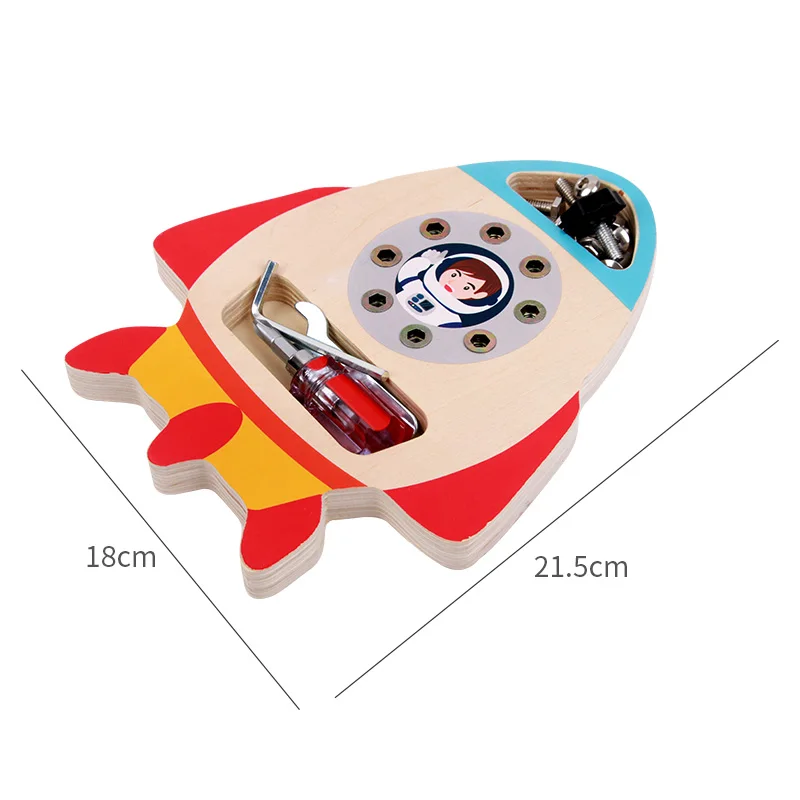 Early education toys Baby Mock Rocket model nut repair wood screw set Disassembly toy 5 7 year old boy gift