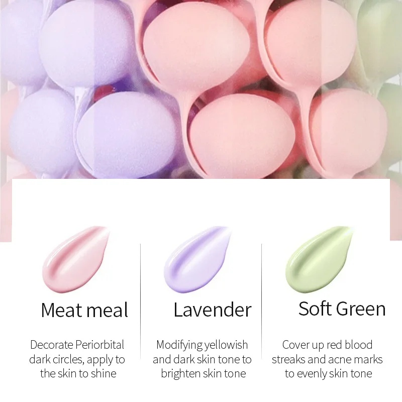 Natural Face Primer 3-Color Waterproof Whitening Foundation Makeup Isolation Cream Rainbow Effect