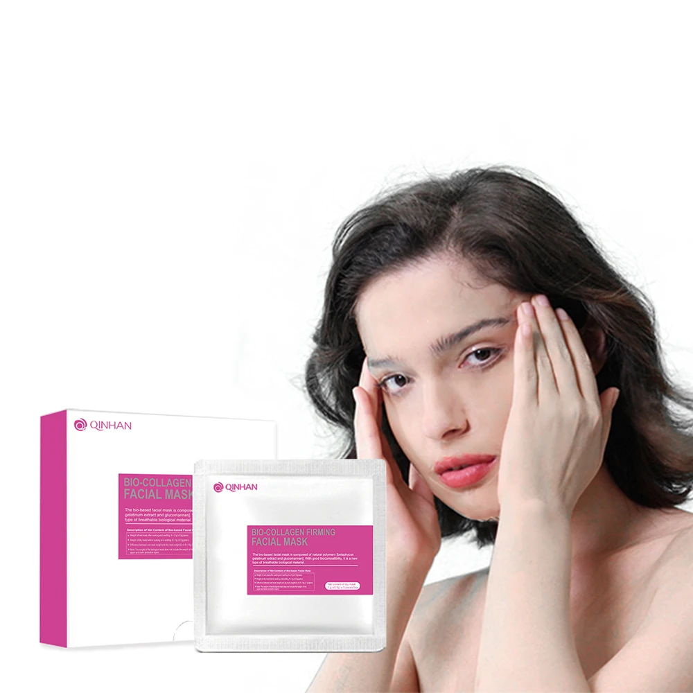 100% Vegan Collagen Transparent Firming Face Sheet Mask Anti-aging Anti-Wrinkle Soothing Solid Essence Facial Mask