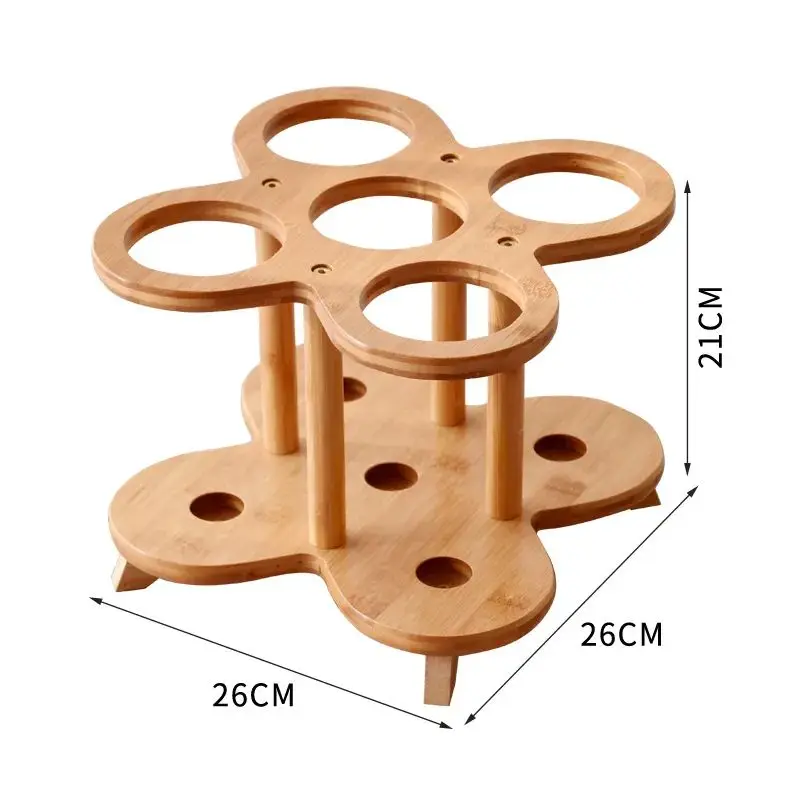 High Quality Bamboo Wholesale Kitchen Furniture Organiser wine holder Tabletop Bamboo 5/9/12/15 Bottle Wine Rack