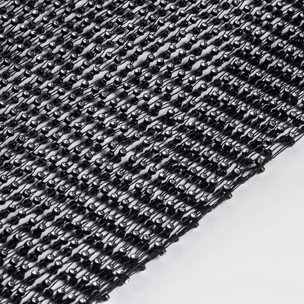 SHIHAN D7156 Hot Miami Styles Black Fishnet Dress Silver Rhinestone Cover Up Boho beach Dresses For Party women Drop Shipping