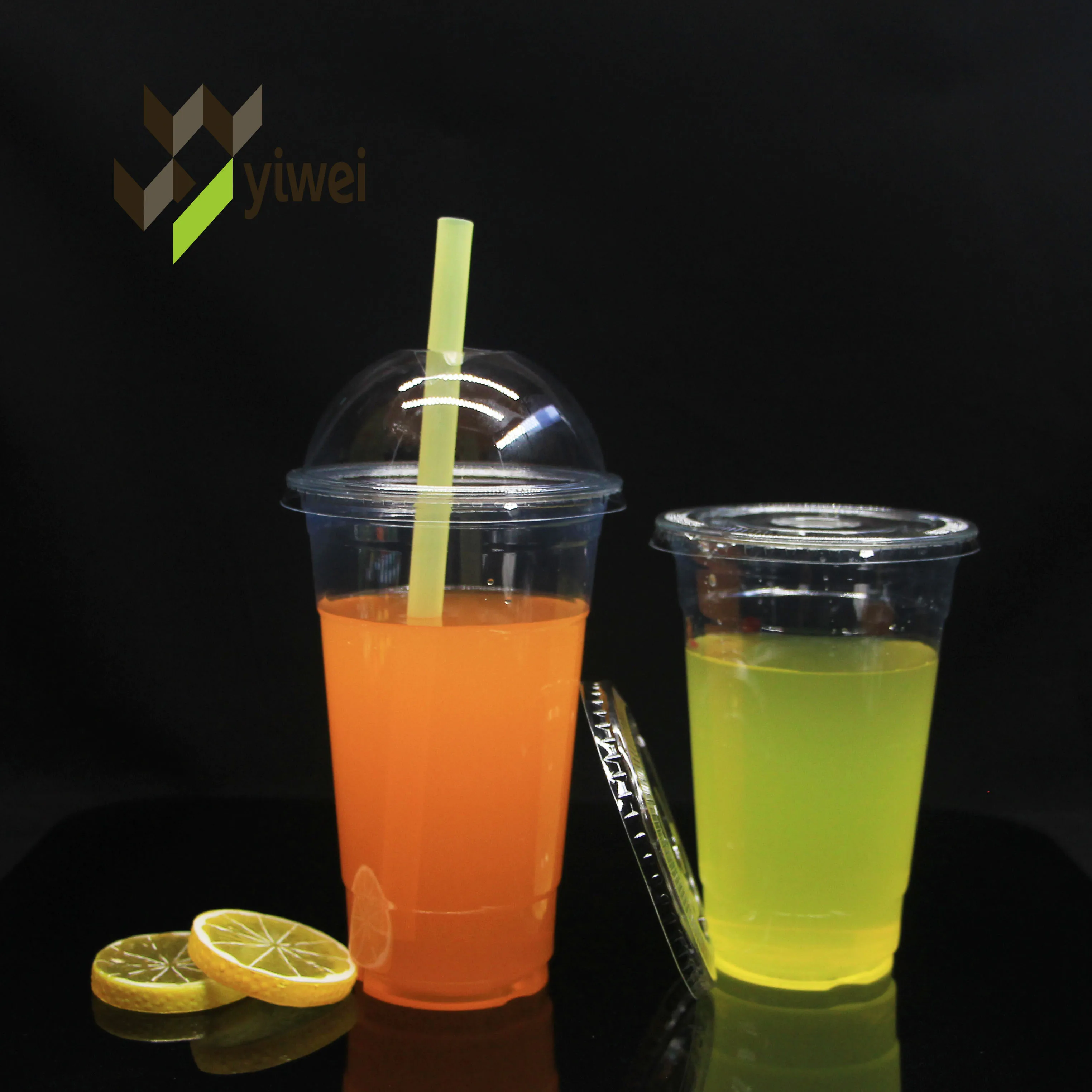 Factory Direct Sell Plastic Cups With Sip Through Lids Clear Tea Coffee Disposable Drink Cups
