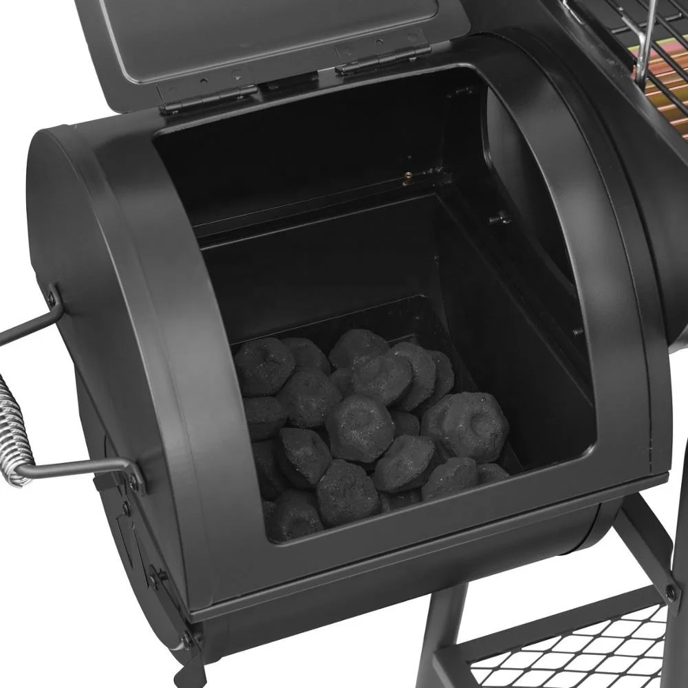 Large charcoal barrel smoker bbq outdoor grill