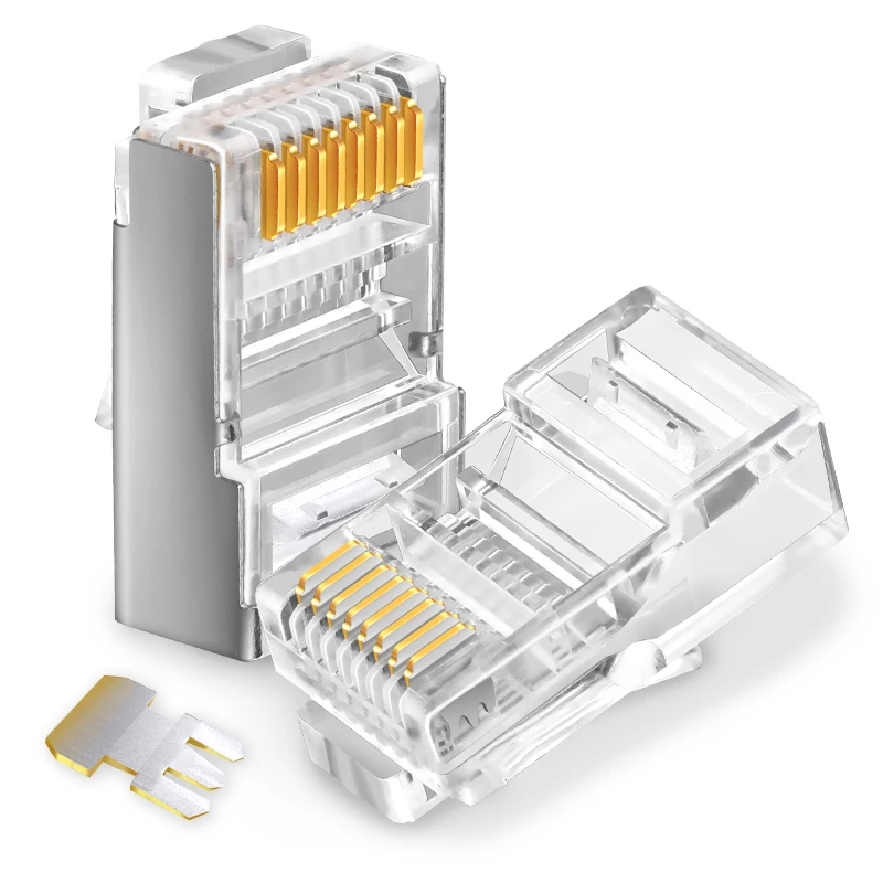 Оптовая продажа, производство RJ45 Cat 5E, Cat 6E, Cat7, Cat8, Хрустальная головка с отверстиями, телефонная Хрустальная головка и Хрустальная головка RJ45