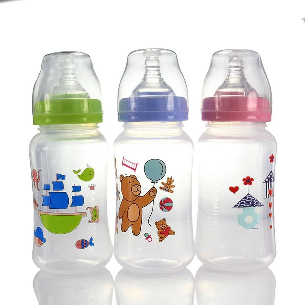 320ml Baby Bottle Without Bpa Pp Environmentally Friendly Food Grade Custom Logo Silicone Baby Milk Bottle