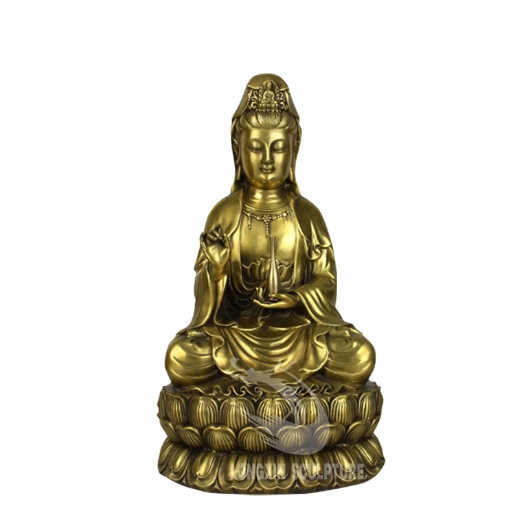 Antique Indoor Bronze Sculpture Gold Plated Buddha Sculpture for Sale