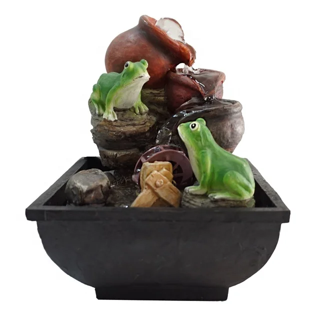 feng shui decoration resin crafts frog statue small fountain indoor