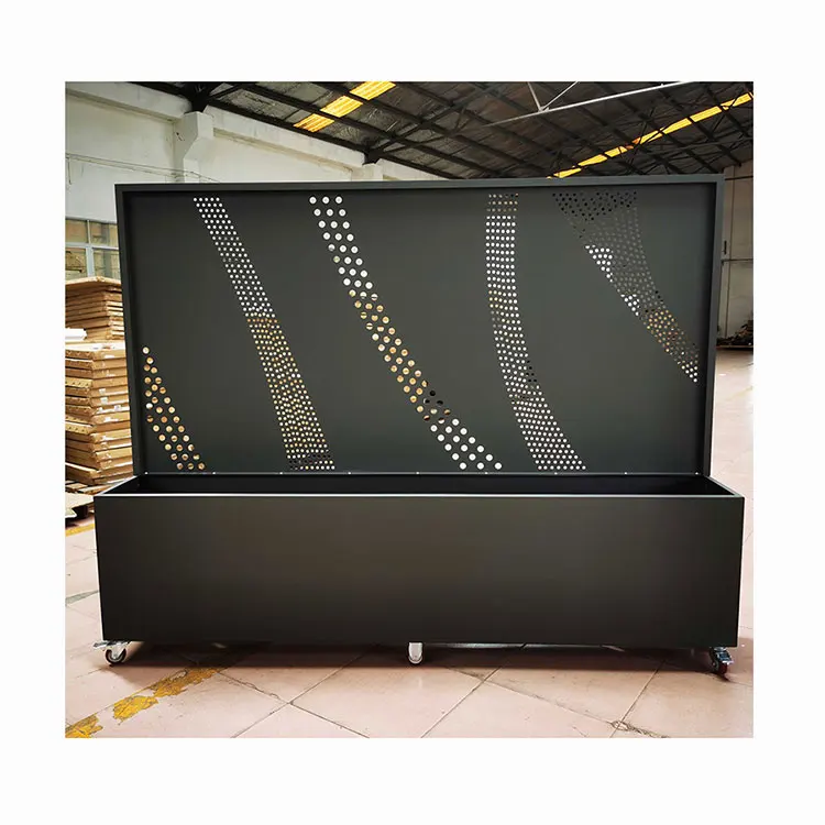 Custom Garden Decorative Flower Pot Stand, Powder Coated Steel Channel Planter with Lattice