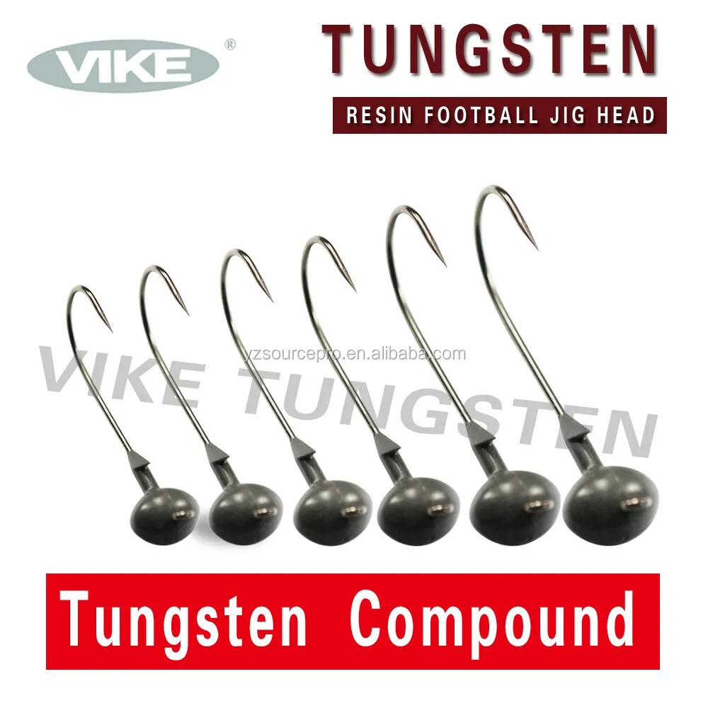 116TRFJ Fishing Tungsten Resin Football Jig Head With 3/0 Hook 1/16 Oz. (1.8g) Natural Color 4pk
