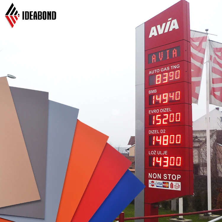 IDEABOND Factory Wholesale Alucobond 3mm Sheet Gas Station Container Wall Cladding Aluminum Composite Panels