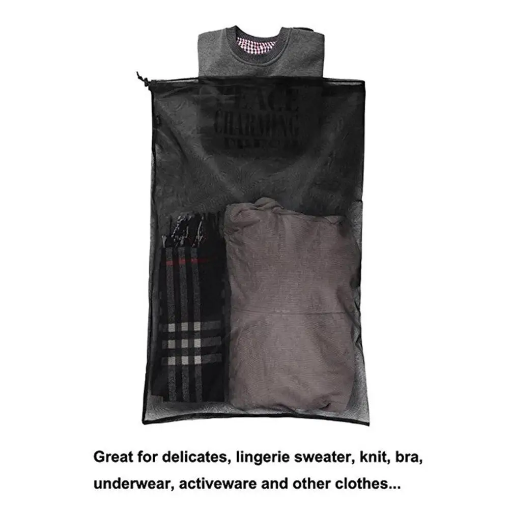 
70*90cm Hotel Heavy Duty Black Laundry Wash Bags&Baskets Mesh Drawstring mesh laundry bag 