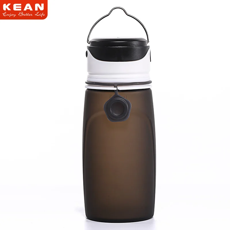Customized Logo Collapsible Foldable Creative Fold Up Water Bottle With Led Light
