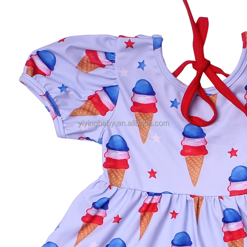 2024 New Patterns 4th Of July Girls Dresses Independence Day Toddler Dress Summer Dress For Baby Girls