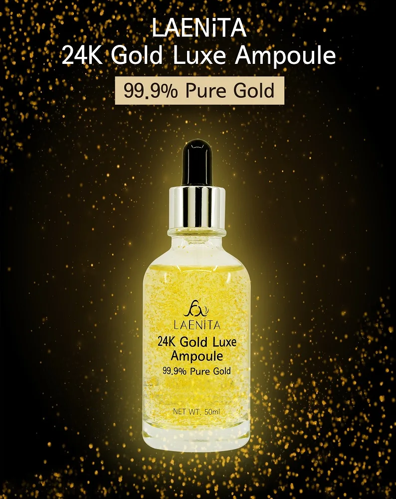
[LAENiTA] 24K Gold Luxe Ampoule 99.9% Pure Gold Serum Essence Korean cosmetics Nutrition / Anti Wrinkle / Anti Aging 