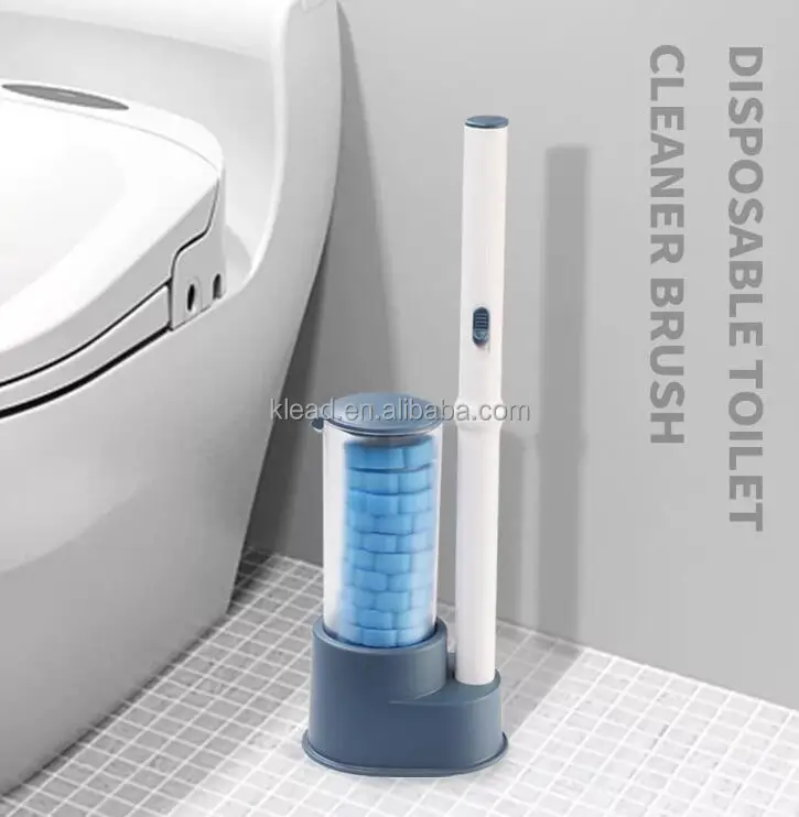 New Premium Multiuse Creative 2 In 1 Disposable toilet brush with cleanser have 3-layer brush head area contact cleaning