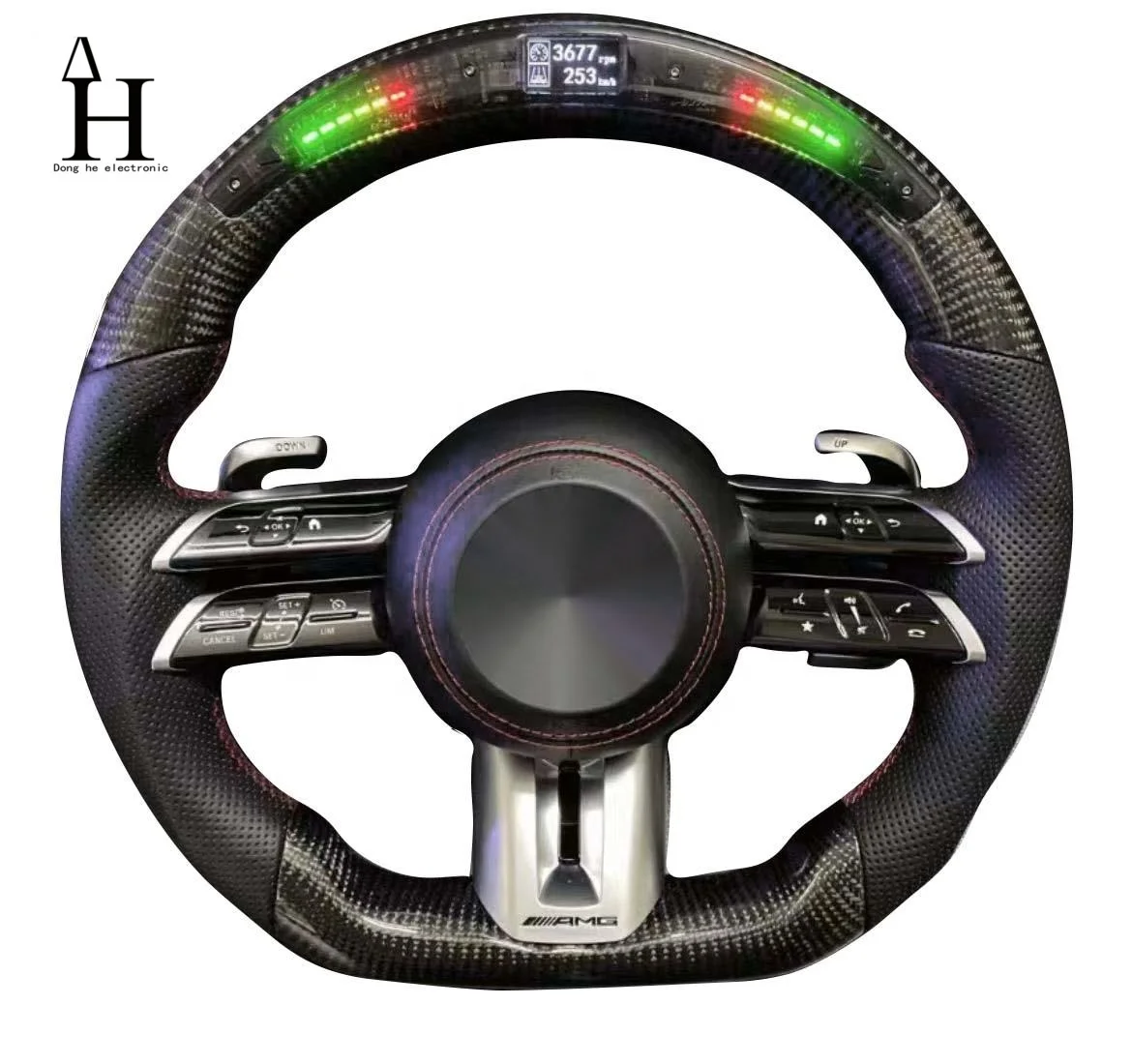 Custom new design LED carbon fiber AMG style steering wheel W204 W212 W221 W222 W223 AMG S63 2005-2021
