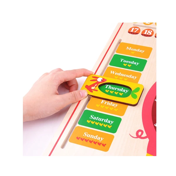 
Toi Children Early Educational Baby Colorful Cartoon Kids Interesting Learning Wooden Clock Puzzle Game Toys 