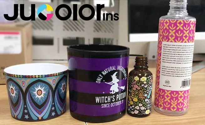 Jucolor стеклянный свечной цилиндр принтер для УФ-бутылок 360 вращающийся с двойной автоматической подающей станцией
