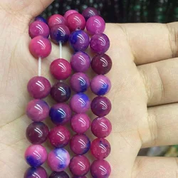 Wholesale 8mm natural stone beads red purple round bead for Jewelry making
